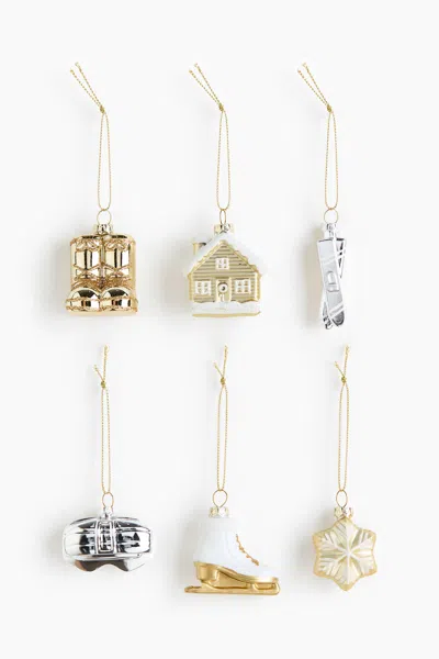 H&m 6-pack Christmas Ornaments In Gold-colored/silver-colored