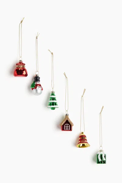 H&m 6-pack Christmas Ornaments In Red/green