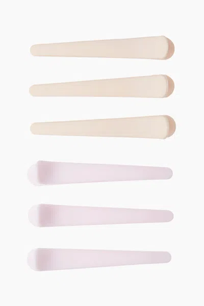 H&m 6-pack Hairstyling Clips In Light Pink/light Beige