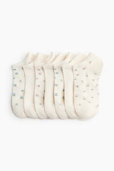 H&m 7-pack Ankle Socks In White