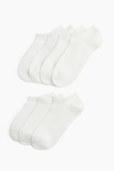 H&m 7-pack Ankle Socks In White