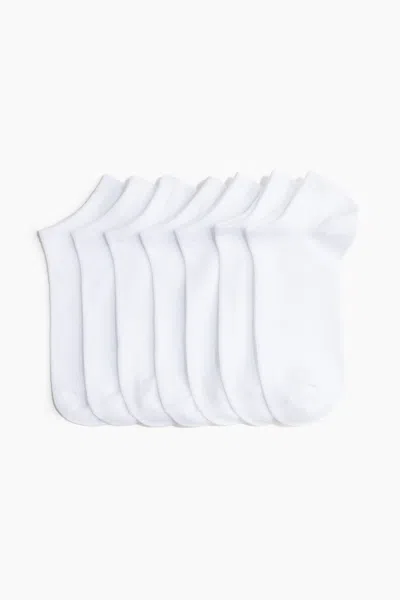 H&m 7-pack Ankle Socks In White
