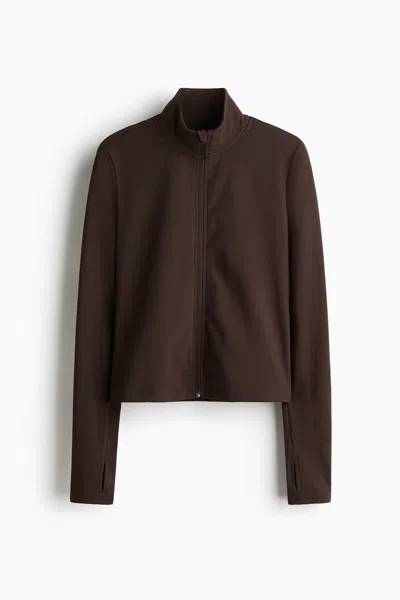 H&m Activewear Jacket With Softmove In Brown
