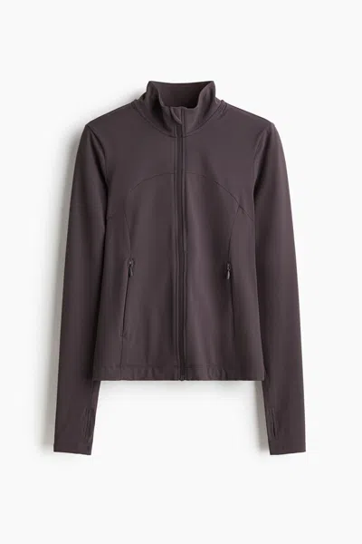 H&m Activewear Jacket With Softmove In Truffle Gray