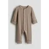 H&m Babies'  Adjustable-fit Romper Suit In Brown