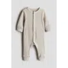 H&m Babies'  Adjustable-fit Romper Suit In Neutral