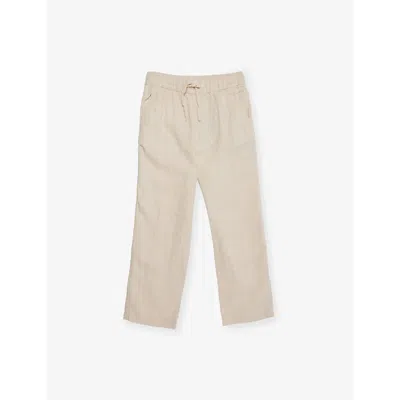 H&m Adorables Kids' Straight-leg Loose-fit Linen Trousers 2-10 Years Beige Dusty Light