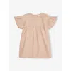 H&m Adorables Beige Medium Dusty Frilled-trim Linen Dress 2-10