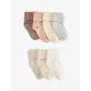 H&m Adorables Beige Medium Dusty Rolltop Pack Of Seven Cotton-blend Socks In Multi