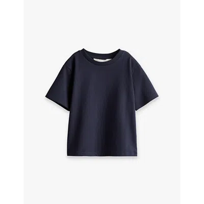 H&m Adorables Kids' Crewneck Short-sleeve Oversized Cotton-jersey T-shirt 2-10 Y In Blue