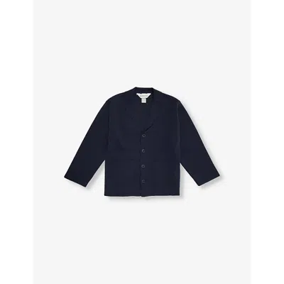 H&m Adorables Kids' Curt Notch-lapel Wool-knit Blazer 2-10 Y In Blue Dark