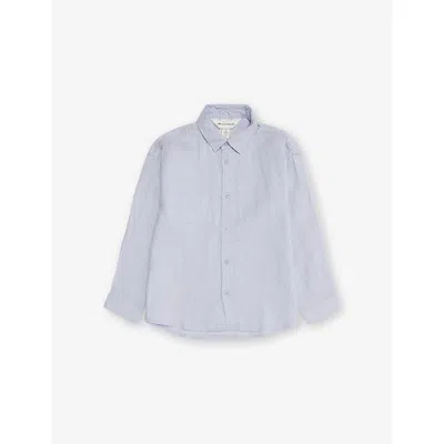 H&m Adorables Kids' Blue Dusty Light Long-sleeve Linen Shirt 2-10