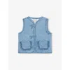 H&m Adorables Blue Medium Dusty Quilted Denim Gilet 4-36 In Blue