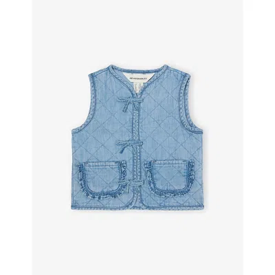 H&m Adorables Babies' Blue Medium Dusty Quilted Denim Gilet 4-36