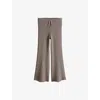 H&m Adorables Ribbed Flared-leg Cotton-knit Leggings 3-10 Years Mole Dark In Gray