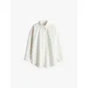 H&m Adorables Dropped-shoulder Turn-down Collar Cotton Shirt 2-10 Y In White