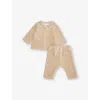 H&m Adorables Round-neck Drawstring-waistband Two-piece Organic-cotton Set Mole Dusty Lig