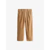 H&m Adorables Brown Medium Dusty Elasticated-waistband Tapered-leg Cotton-corduroy Trousers 3-10 In Brown