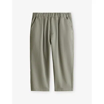H&m Adorables Kids' Elasticated-waist Straight-leg Cotton Chinos 2-10 Years Khaki Green Medium Dusty