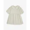 H&m Adorables Green Dusty Light Frilled-collar Cotton-seersucker Dress 2