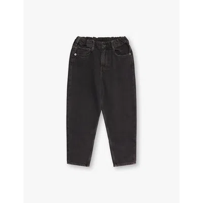 H&m Adorables Kids' Grey Dark Elasticated-waist Tapered-leg Denim Jeans&nbsp;2-10