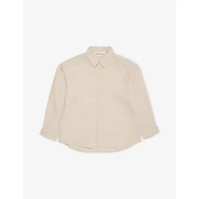 H&m Adorables Kids' Beige Dusty Light Long-sleeve Linen Shirt 2-7 In Nude