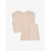 H&m Adorables Orange Dusty Light Bouclé Two-piece Cotton-knit Set 2 In Gold