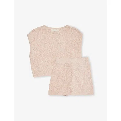H&m Adorables Kids' Orange Dusty Light Bouclé Two-piece Cotton-knit Set 2 In Gold