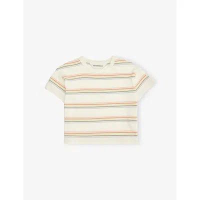 H&M ADORABLES ORANGE DUSTY LIGHT STRIPE SHORT-SLEEVE COTTON-JERSEY T-SHIRT 4 MONTHS-3 YEAR