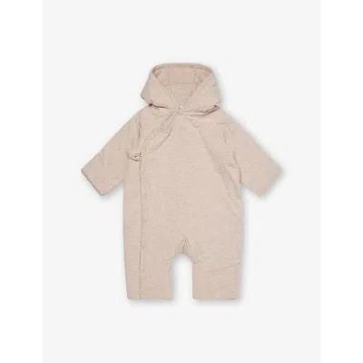 H&m Adorables Babies' Padded Organic Cotton-jersey Pramsuit 0-6 Months Mole Dusty Lig In Mole Dusty Light