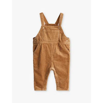 H&m Adorables Kids' Patch-pocket Cotton-corduroy Dungarees 4 Months-3 Year In Brown