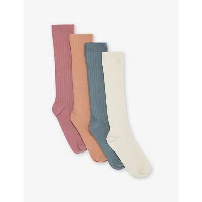 H&m Adorables Babies' Four-pack Ribbed-knit Cotton Socks Pink Medium Dusty