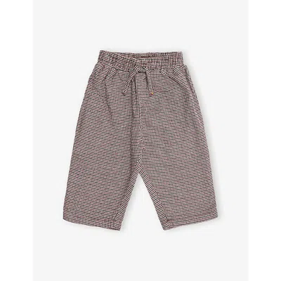 H&m Adorables Kids' Red Dark Cheesecloth Straight-leg Cotton Trousers 4 Months-3 Year In Multi