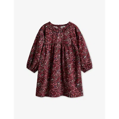 H&m Adorables Kids' Floral-print Ruffled-neckline Cotton Dress 3-10 In Multi