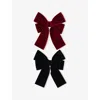 H&m Adorables Pack Of Two Velvet Bow Hair Clips Red Dark In Multi