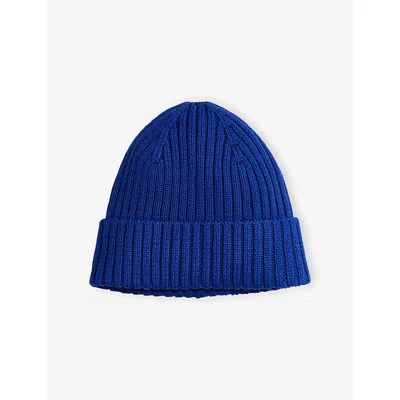 H&m Adorables Kids' Ribbed Fold-up Wool Beanie Hat 0-24 Months Blue Medium