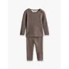 H&m Adorables Ribbed Wool Top And Trouser Set 4-36 Month In Mole