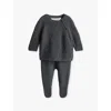 H&m Adorables Round-neck Drawstring-waistband Two-piece Cashmere-blend Set 0-6 M In Grey