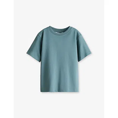 H&m Adorables Kids' Round-neck Short-sleeve Cotton T-shirt 2-10 In Turquoise Medium Dusty