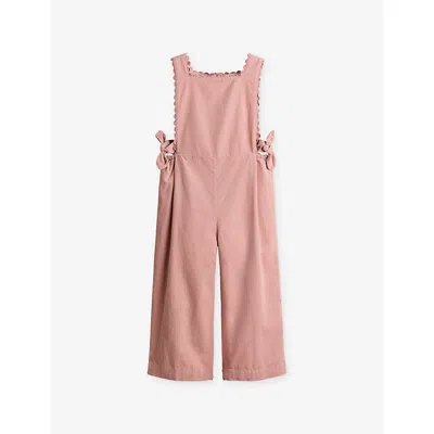 H&m Adorables Kids' Sleeveless Scalloped-trim Cotton Jumpsuit 2-10 Years Pink Dusty Light