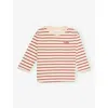 H&m Adorables White Dusty Light Stripe-print Long-sleeve Cotton-jersey T-shirt 4-36 Month In Neutral