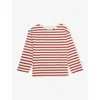 H&m Adorables Red Dark Striped Long-sleeves Cotton-jersey T-shirt 2-10 In Red