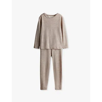 H&m Adorables Kids' Two-piece Wool Base-layer Set 2-10 Y In Mole