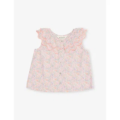 H&m Adorables Kids' White Dusty Light Floral Sleeveless Cotton-poplin Top 2-10