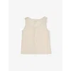 H&m Adorables Picot-trim Cotton-blend Top 2-10 In White Dusty Light