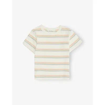 H&m Adorables Kids' White Dusty Light Striped Cotton T-shirt 2-10