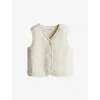 H&m Adorables Teddy Wool-blend Gilet 4-36 Months White Dusty Light In White