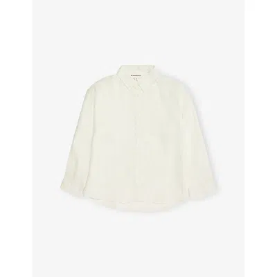 H&m Adorables Kids' White Light Long-sleeve Loose-fit Linen Shirt 2-10