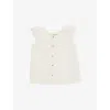 H&m Adorables White Light Petal Sleeveless Cotton-poplin Blouse 2-10