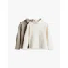 Shop H&m Adorables Ribbed Turtleneck Pack Of Two Cotton-jersey Tops 2 In White